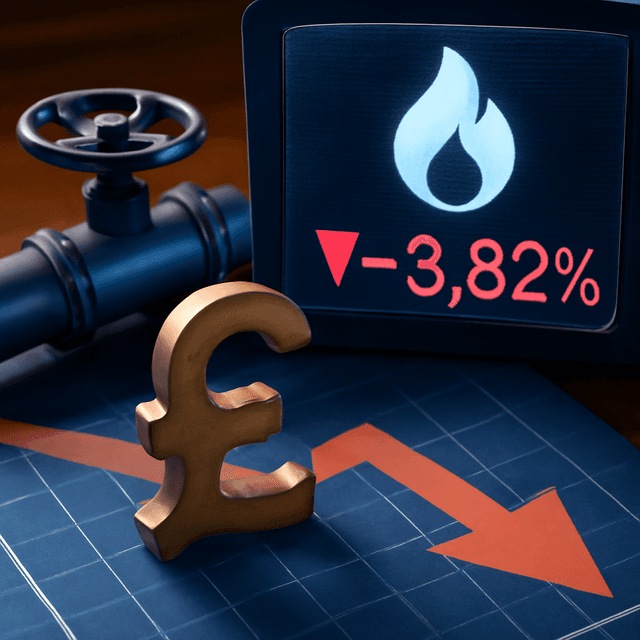 Energy Commodities Updates: The price of Natural Gas in the UK has decreased by 3.82% in GBP.