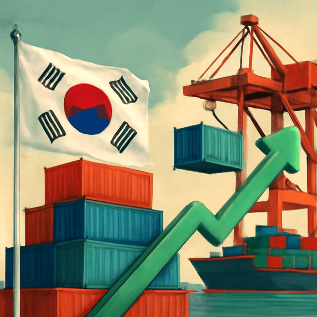 South Korea's export growth exceeds expectations.